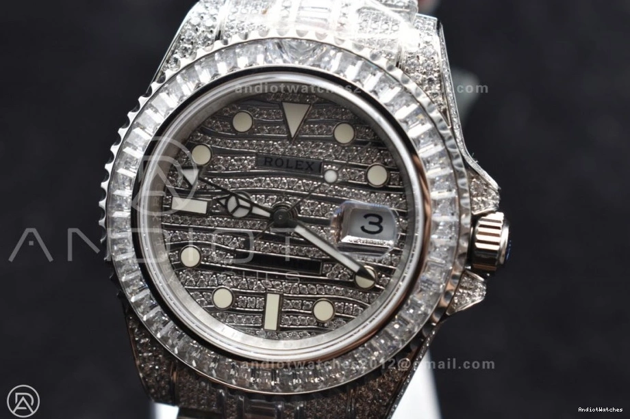 Full Bracelet Diamond 849 Diamonds On 40mm AMGF Sleek Best VR On Dial Edition SS GMT 1007